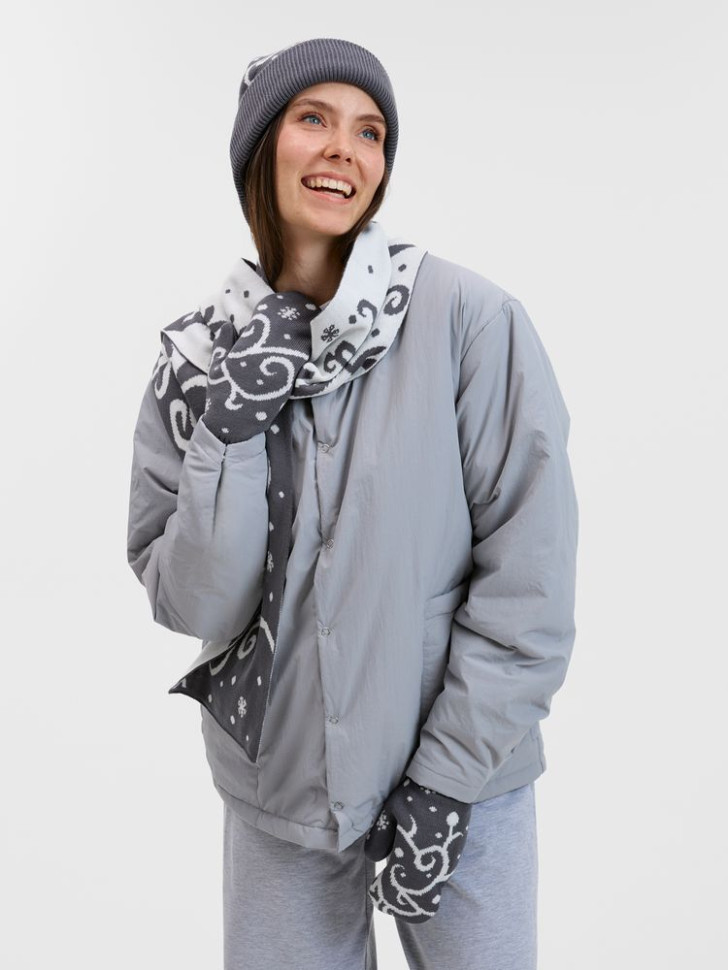 Варежки Adventino, темно-серый с молочным Варежки Adventino, темно-серый с молочным