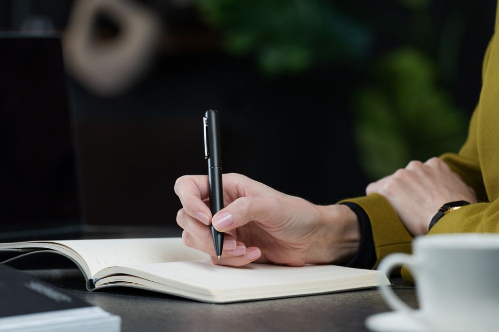 Ручка шариковая Scribo, матовая серая Ручка шариковая Scribo, матовая серая