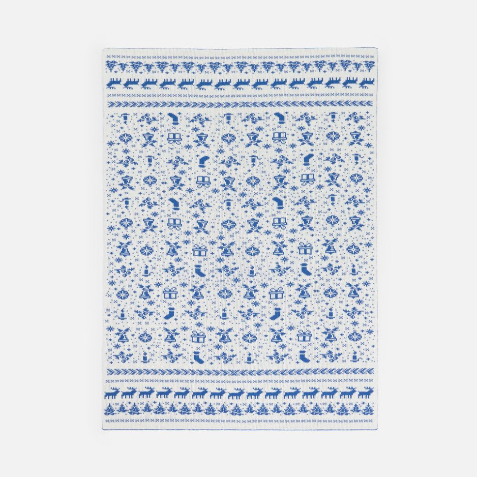 Плед Holidale, синий с молочным