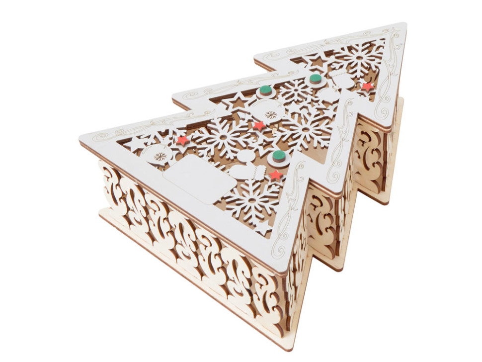 Шкатулка из фанеры в виде елки Firytale Шкатулка из фанеры в виде елки Firytale