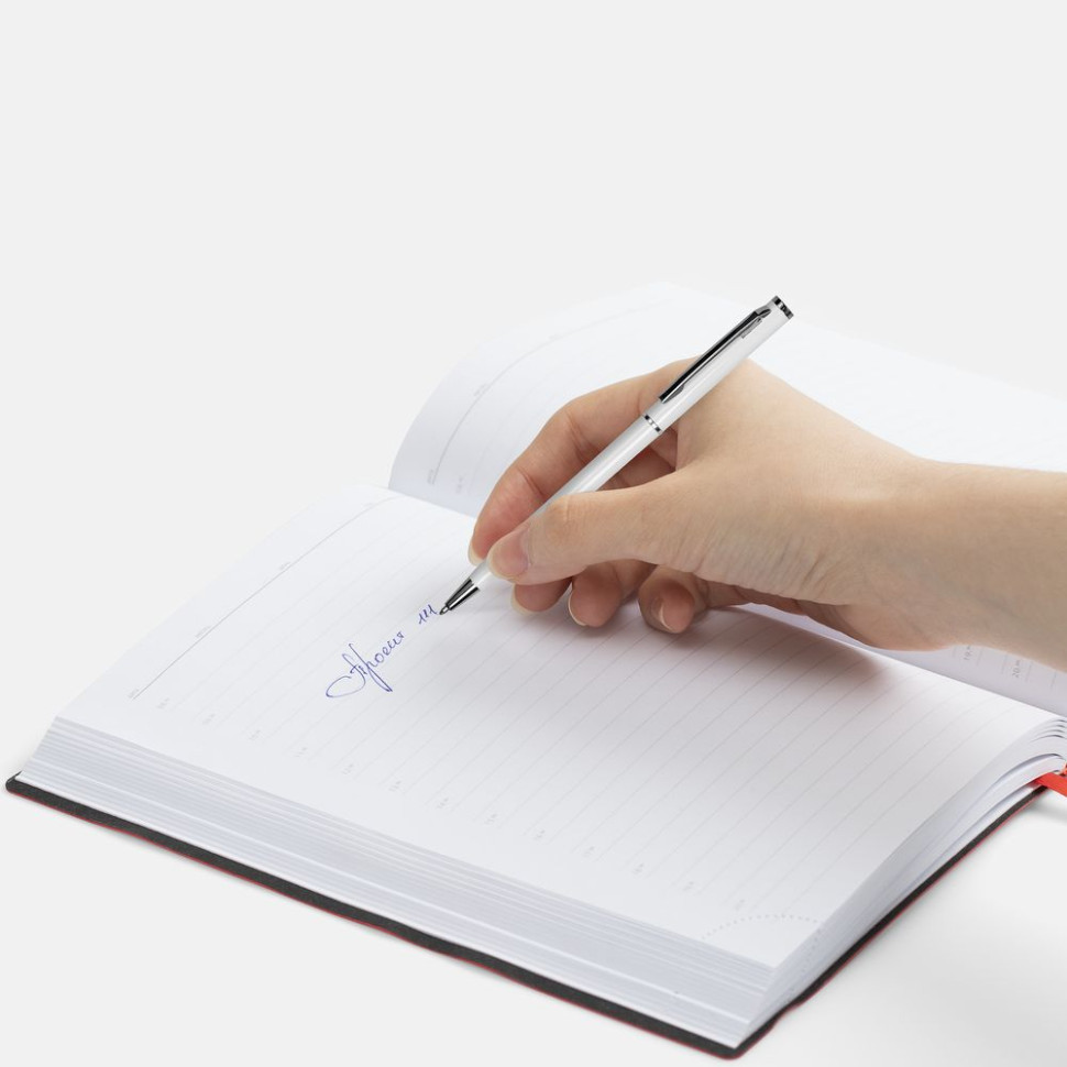 Ручка шариковая Hotel Chrome, ver.2, глянцевая белая Ручка шариковая Hotel Chrome, ver.2, глянцевая белая