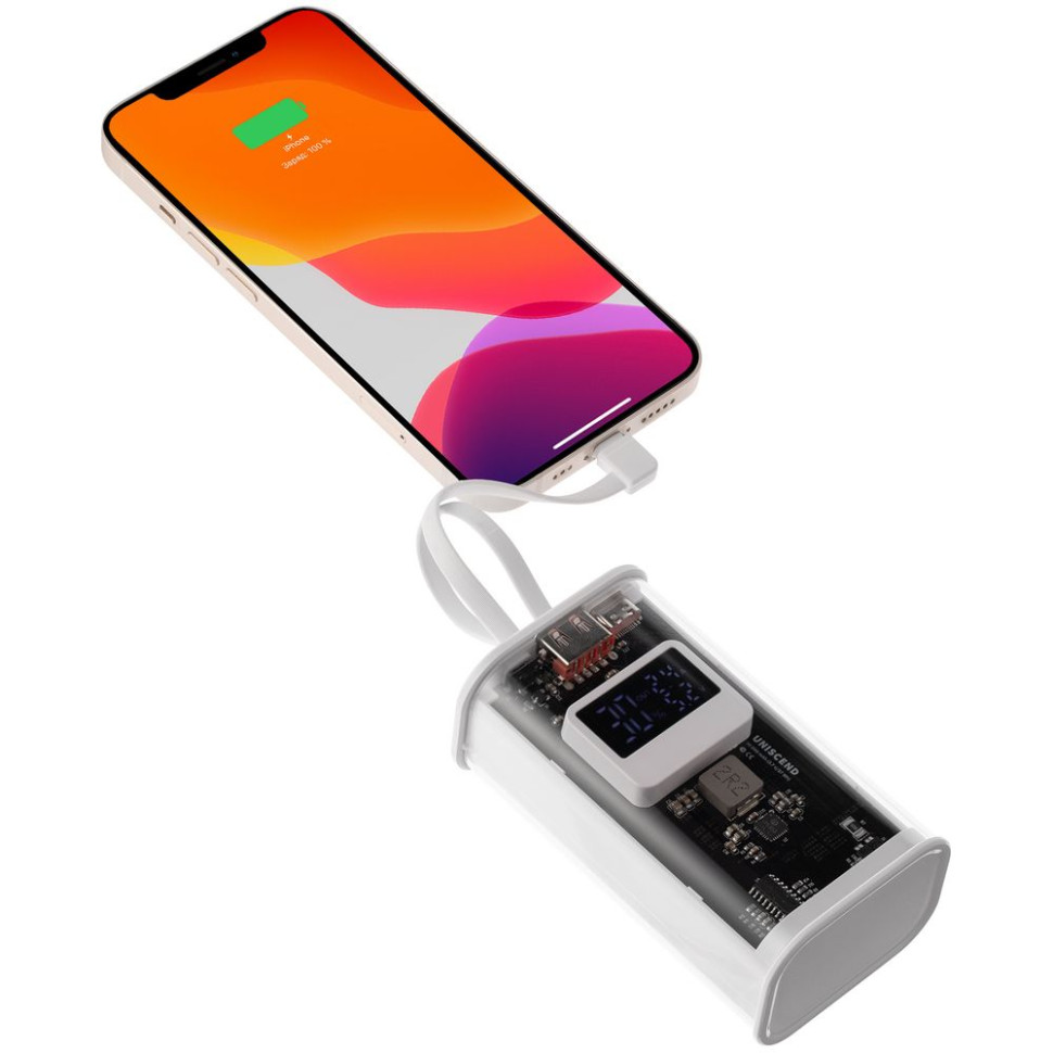 Аккумулятор с быстрой зарядкой Trellis Geek 10000 мАч, белый