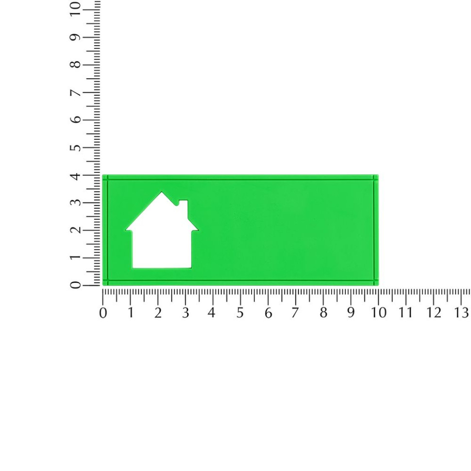 Лейбл из ПВХ с вырубкой «Дом», зеленый неон