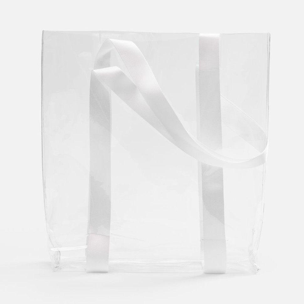 Шопер Clear Fest, ver.2, прозрачный с белыми ручками