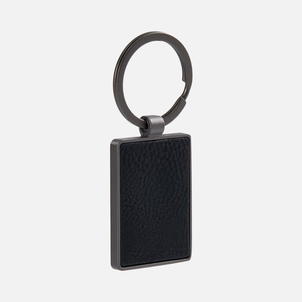 Брелок Gun Metal Leather Rectangle, графитовый