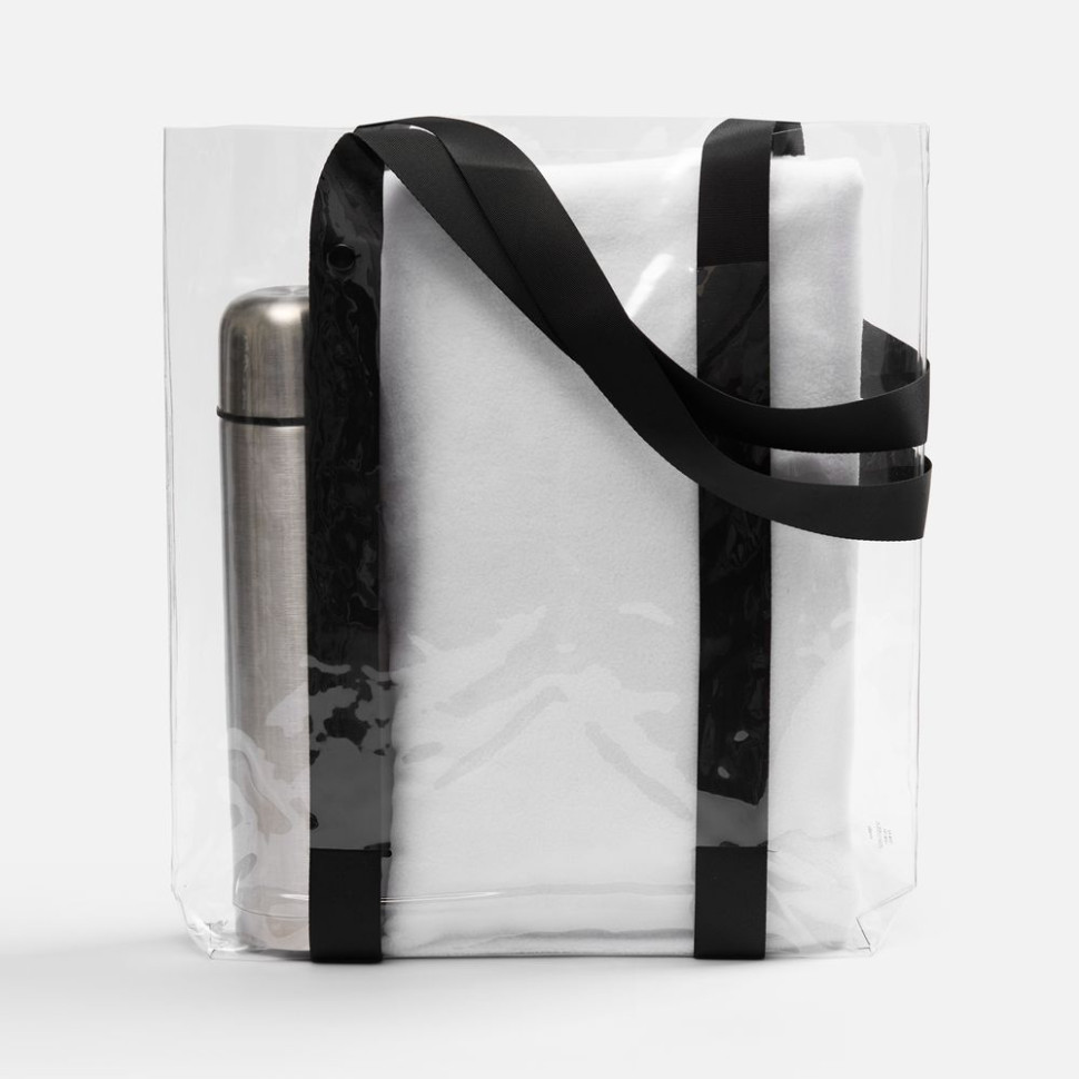 Шопер Clear Fest, ver.2, прозрачный с черными ручками