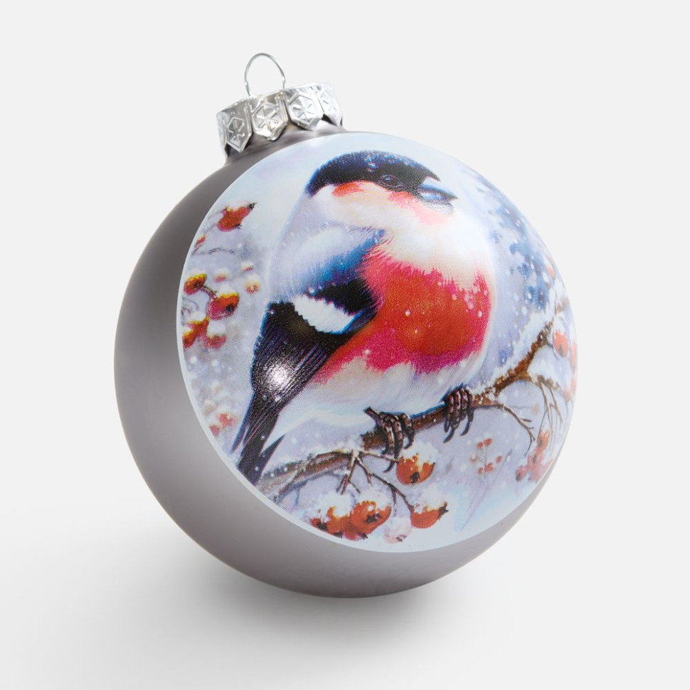 Елочный шар Finery Matt, 8 см, матовый серебристый