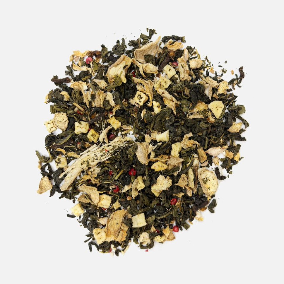 Чай «Сокочай», зеленый с соком имбиря, яблоком, гвоздикой и розовым перцем