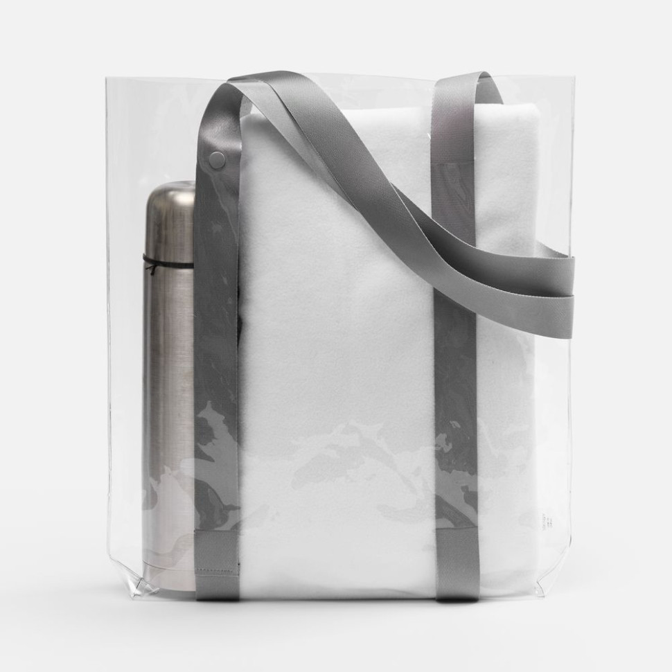 Шопер Clear Fest, ver.2, прозрачный с серыми ручками