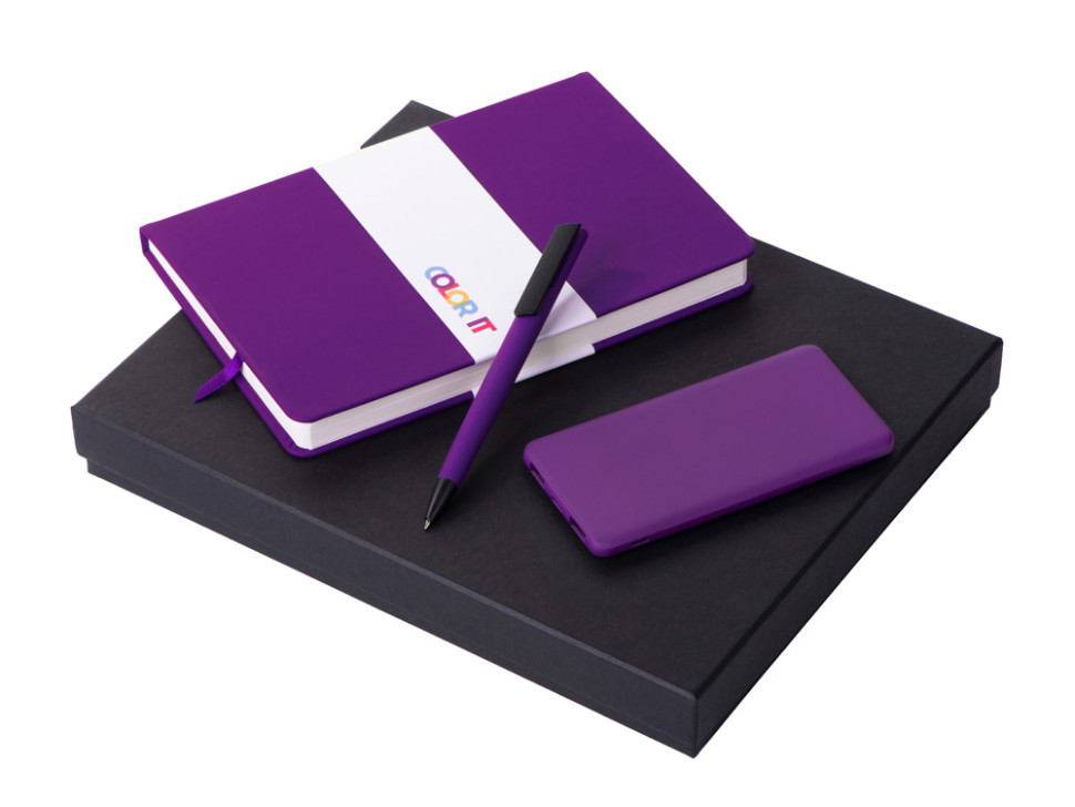 Подарочный набор COLOR IT c блокнотом, ручкой и повербанком, 5000 mAh