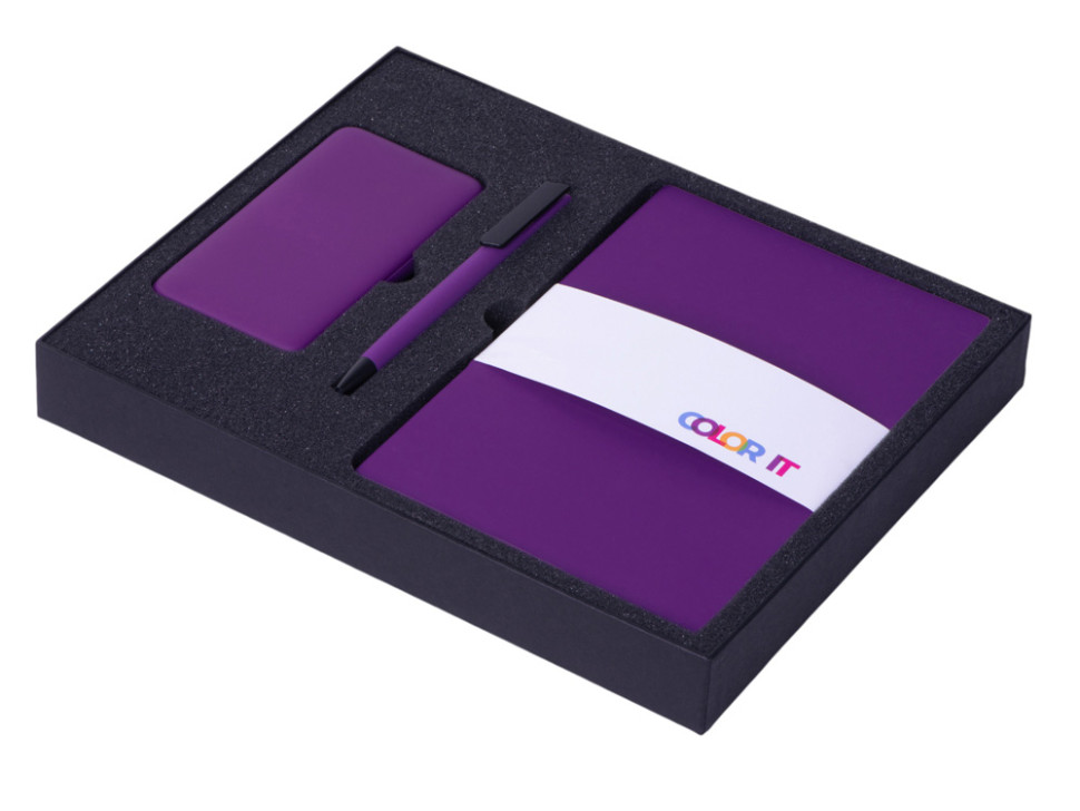 Подарочный набор COLOR IT c блокнотом, ручкой и повербанком, 5000 mAh