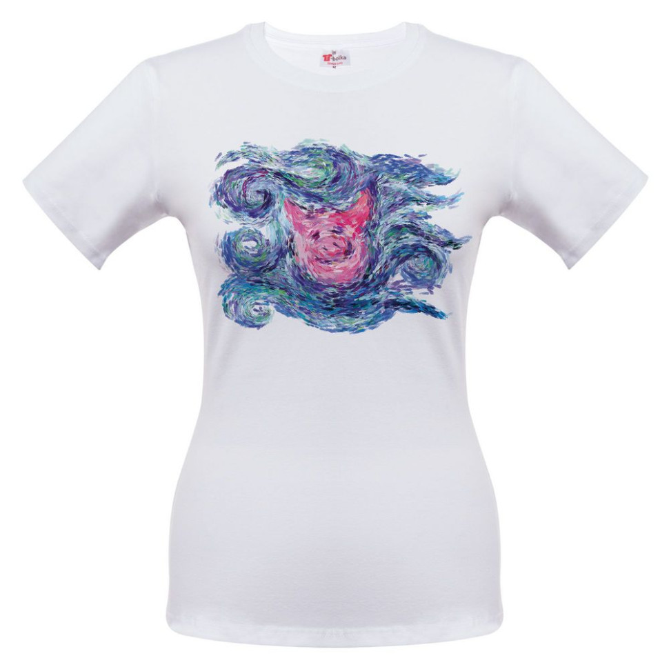 Футболка женская «Ван-Пиг», белая Футболка женская «Ван-Пиг», белая