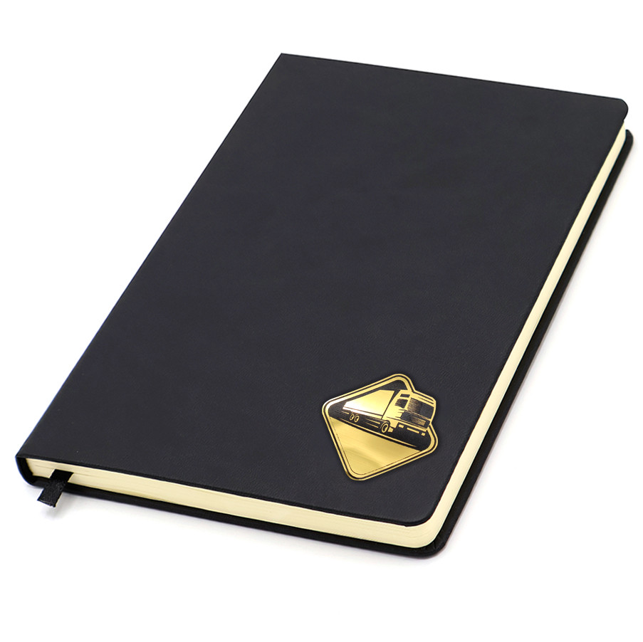 Ежедневник с шильдом-наклейкой - фура, черный