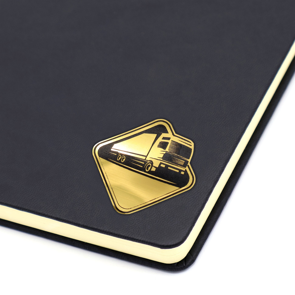 Ежедневник с шильдом-наклейкой - фура, черный