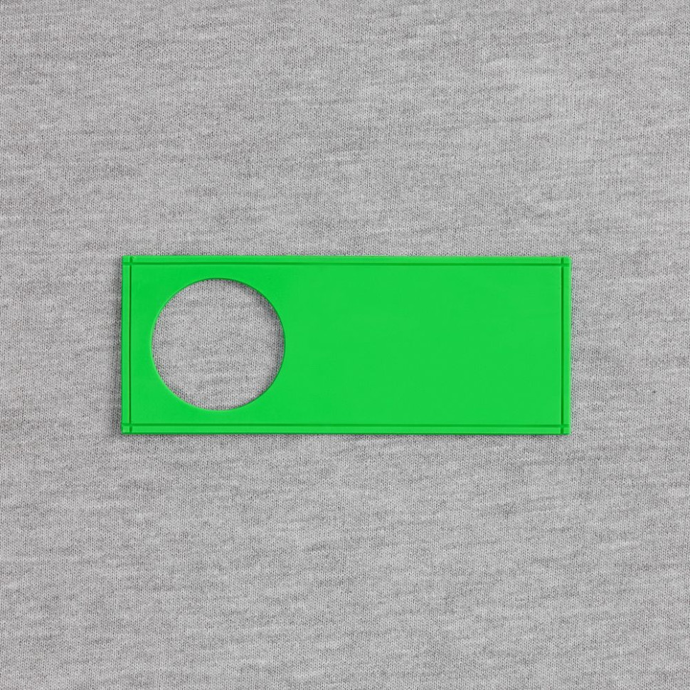 Лейбл из ПВХ с вырубкой «Круг», зеленый неон