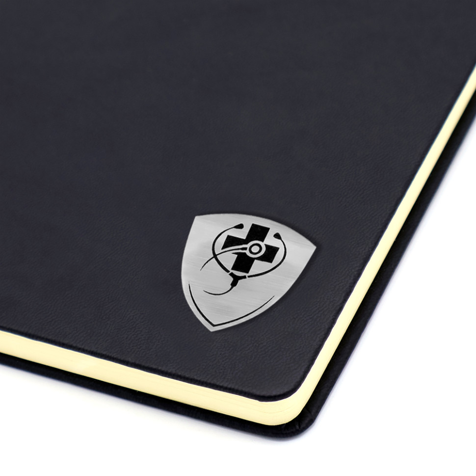 Ежедневник с шильдом-наклейкой - медицина, черный