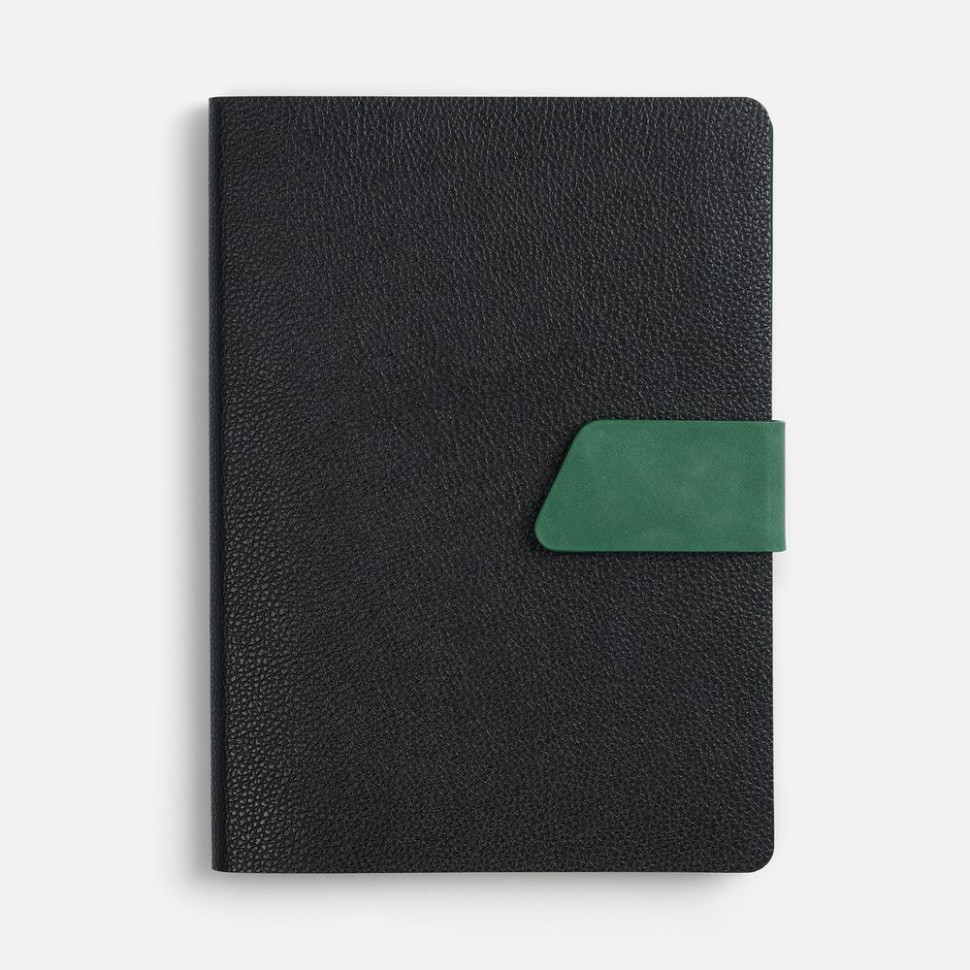 Ежедневник Boom, недатированный, черный с зеленым