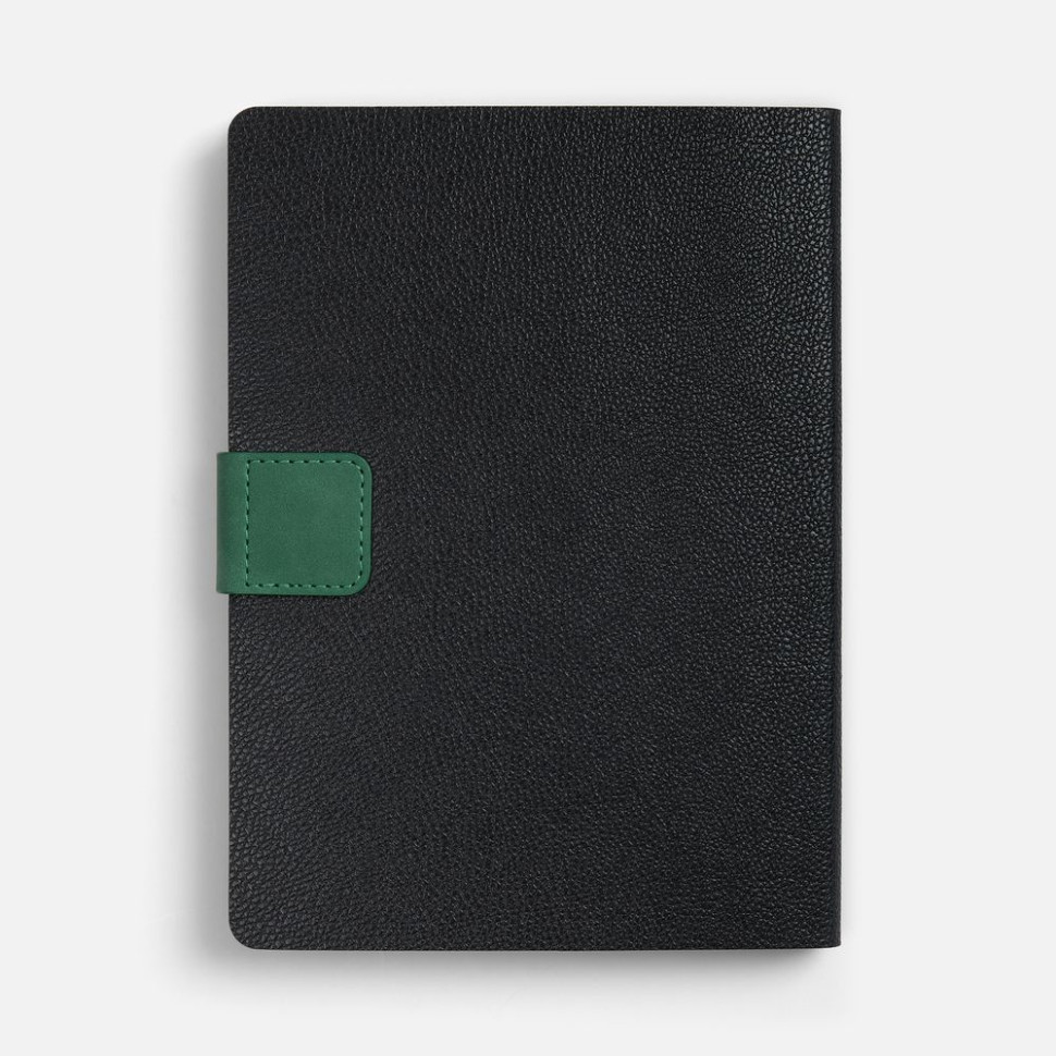 Ежедневник Boom, недатированный, черный с зеленым