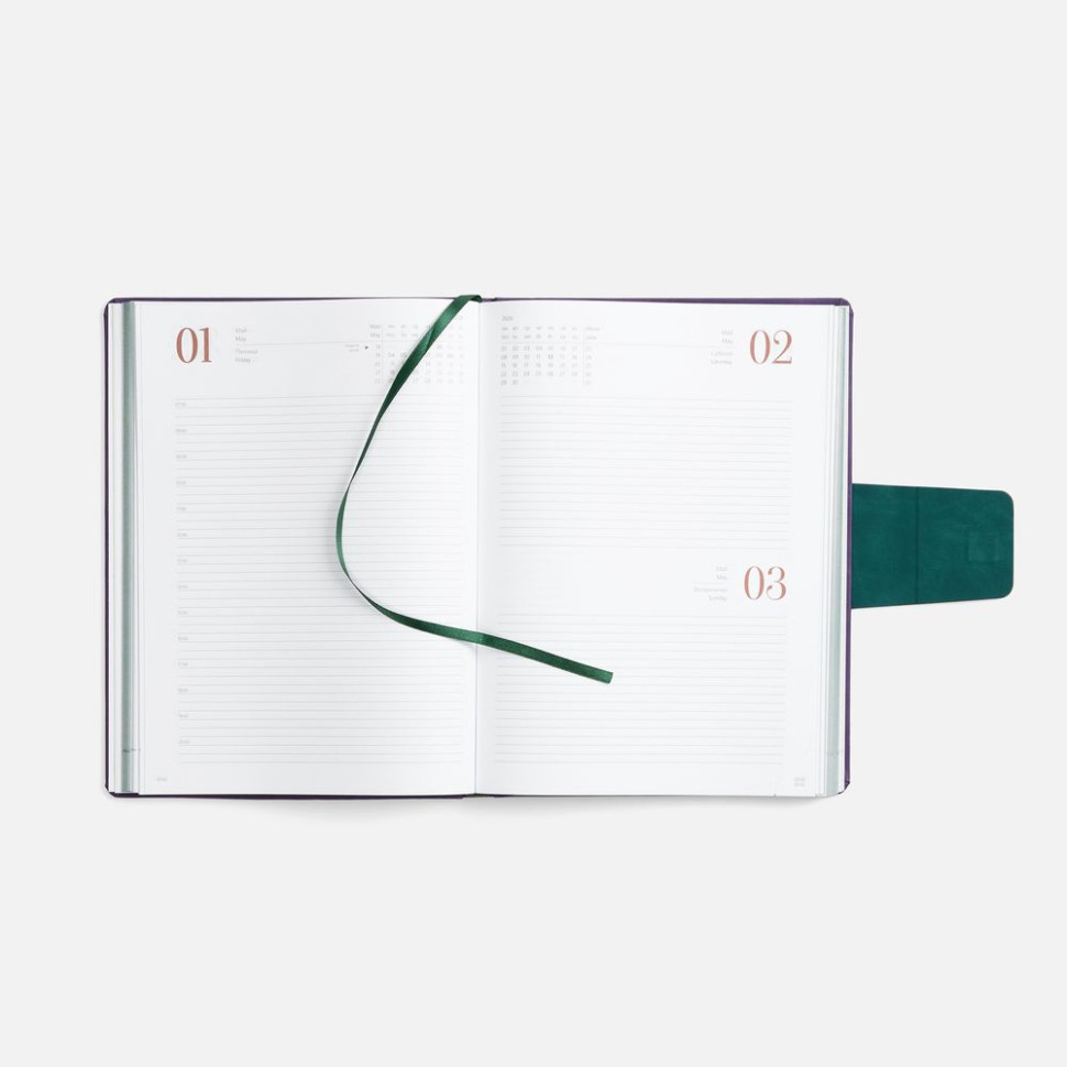 Ежедневник Grande Strap на заказ, датированный, фиолетовый Ежедневник Grande Strap на заказ, датированный, фиолетовый