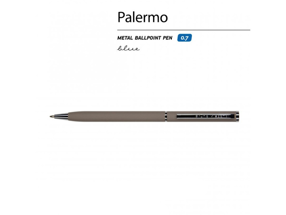 Ручка металлическая шариковая Palermo, софт-тач