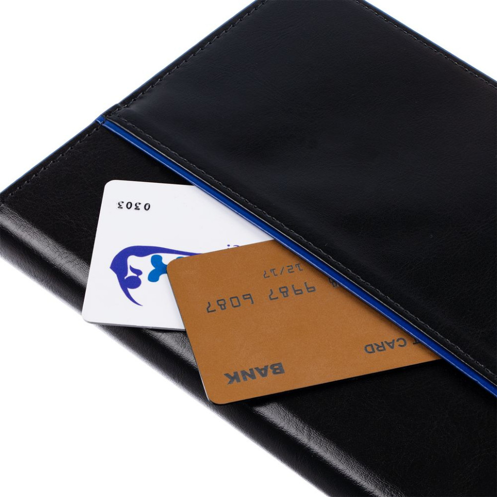 Ежедневник Alanis, недатированный, черный с синим Ежедневник Alanis, недатированный, черный с синим