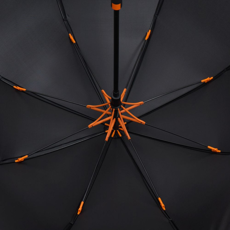 Зонт-трость Hidecolor с цветными спицами, оранжевый