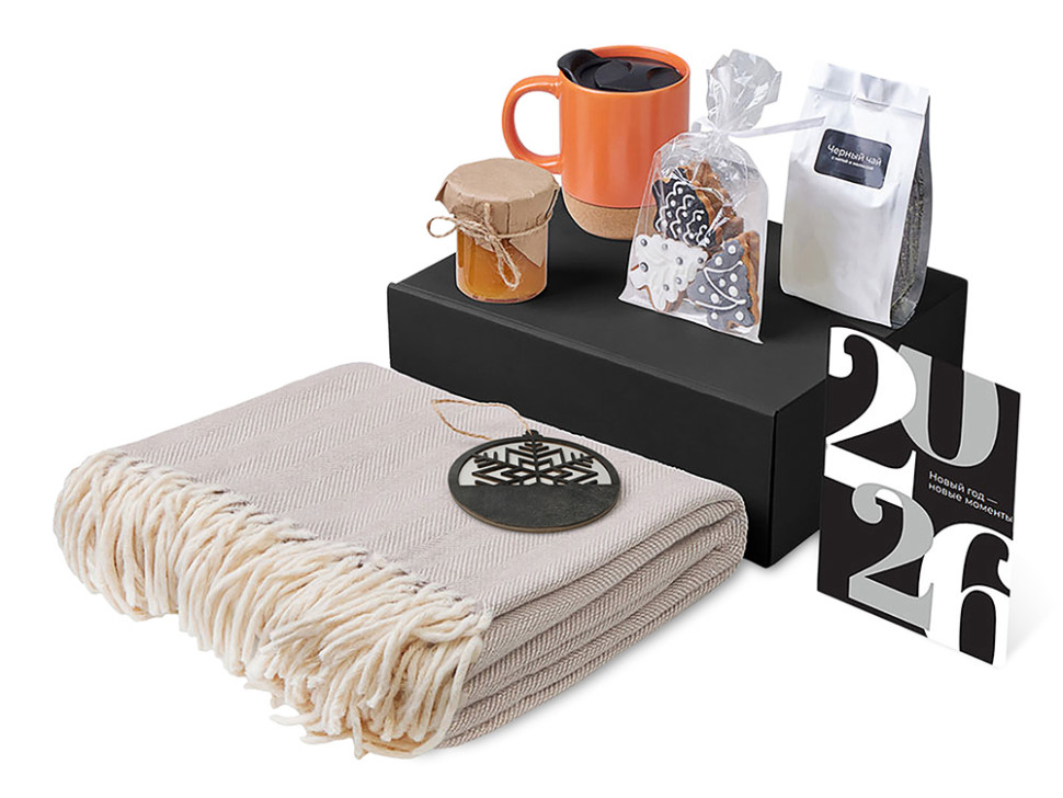 Подарочный набор Re:Nest с пледом, кружкой и вареньем