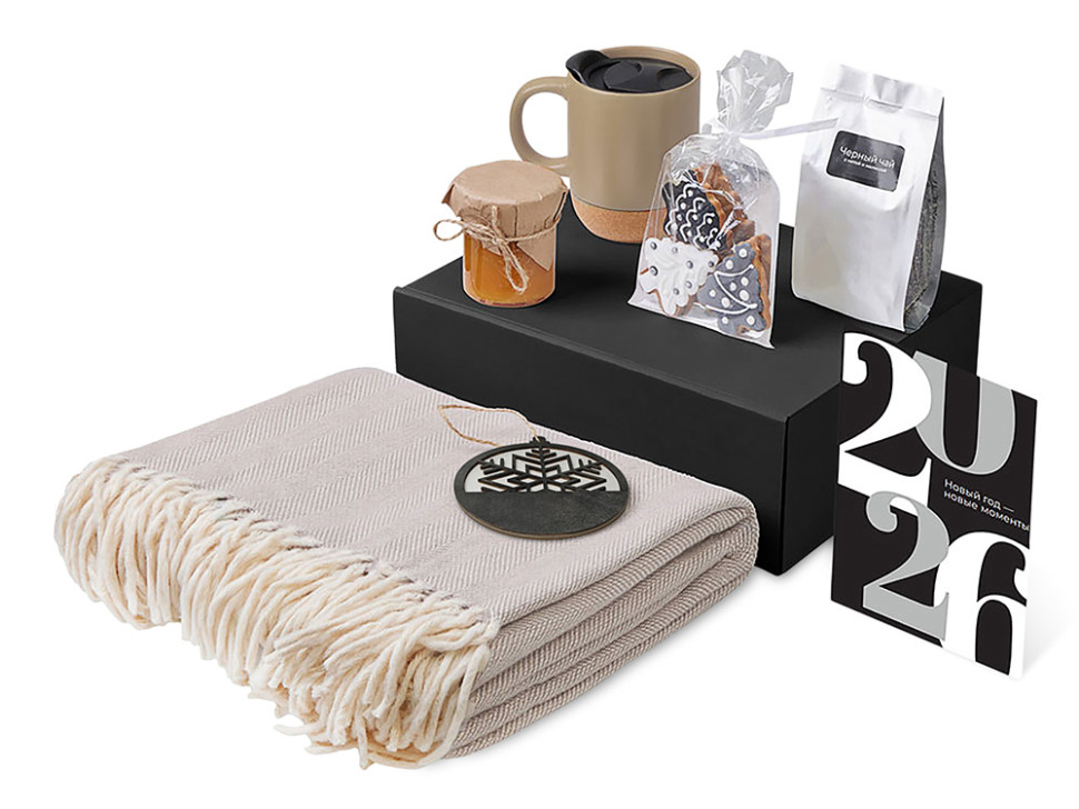 Подарочный набор Re:Nest с пледом, кружкой и вареньем