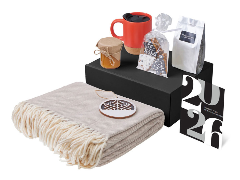 Подарочный набор Re:Nest с пледом, кружкой и вареньем