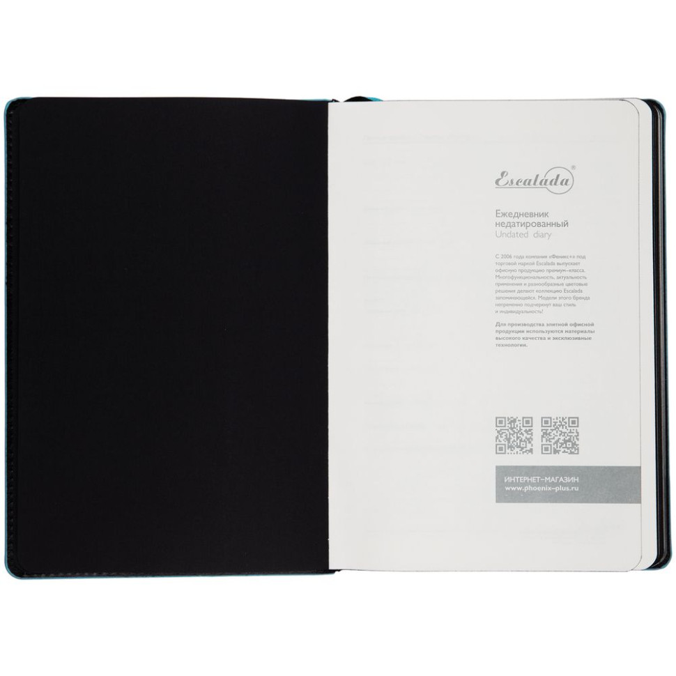 Ежедневник Alanis, недатированный, черный с голубым Ежедневник Alanis, недатированный, черный с голубым