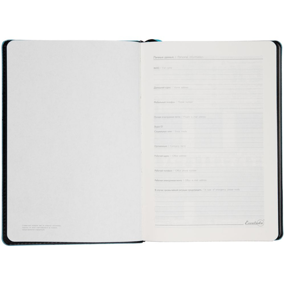 Ежедневник Alanis, недатированный, черный с голубым Ежедневник Alanis, недатированный, черный с голубым