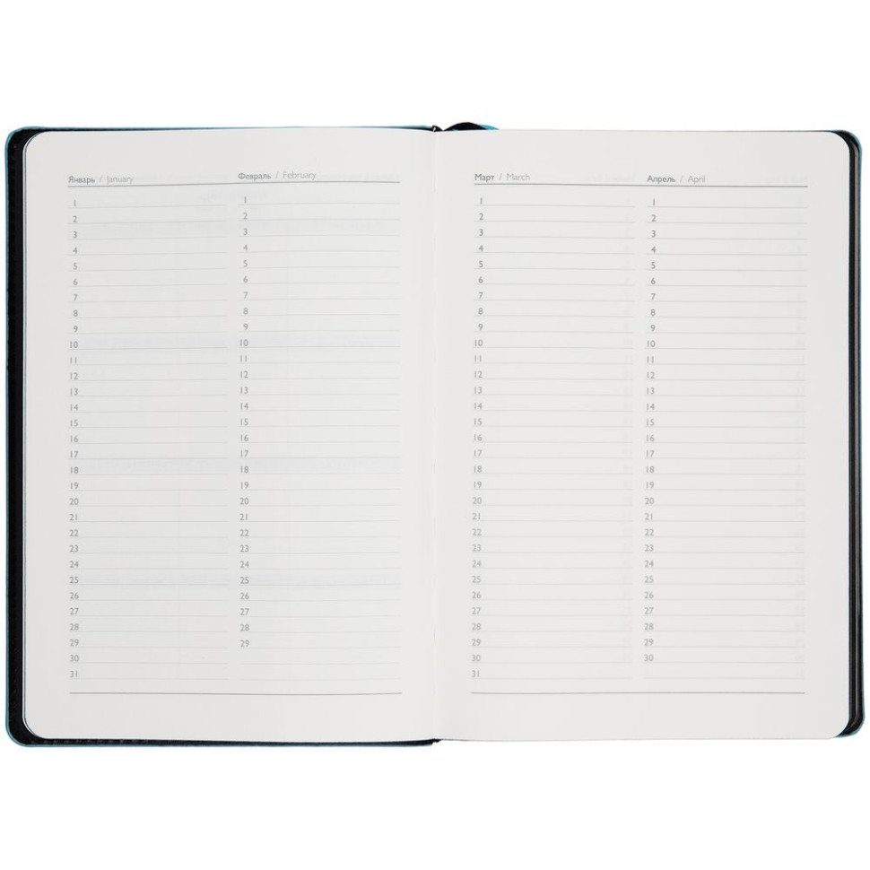 Ежедневник Alanis, недатированный, черный с голубым Ежедневник Alanis, недатированный, черный с голубым