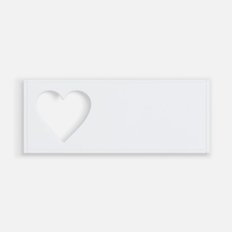 Лейбл из ПВХ с вырубкой «Сердце», белый