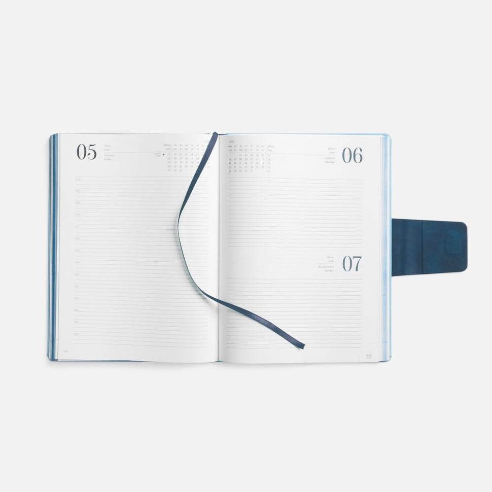 Ежедневник Grande Strap на заказ, датированный, голубой Ежедневник Grande Strap на заказ, датированный, голубой