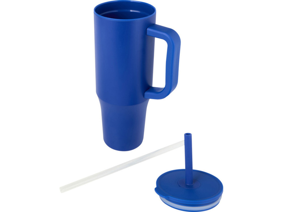 Герметичная термокружка Brady с силиконовой трубочкой, переработанная сталь, 900 мл