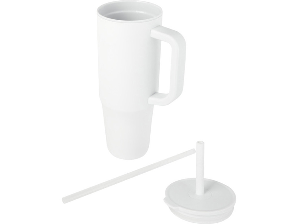 Герметичная термокружка Brady с силиконовой трубочкой, переработанная сталь, 900 мл