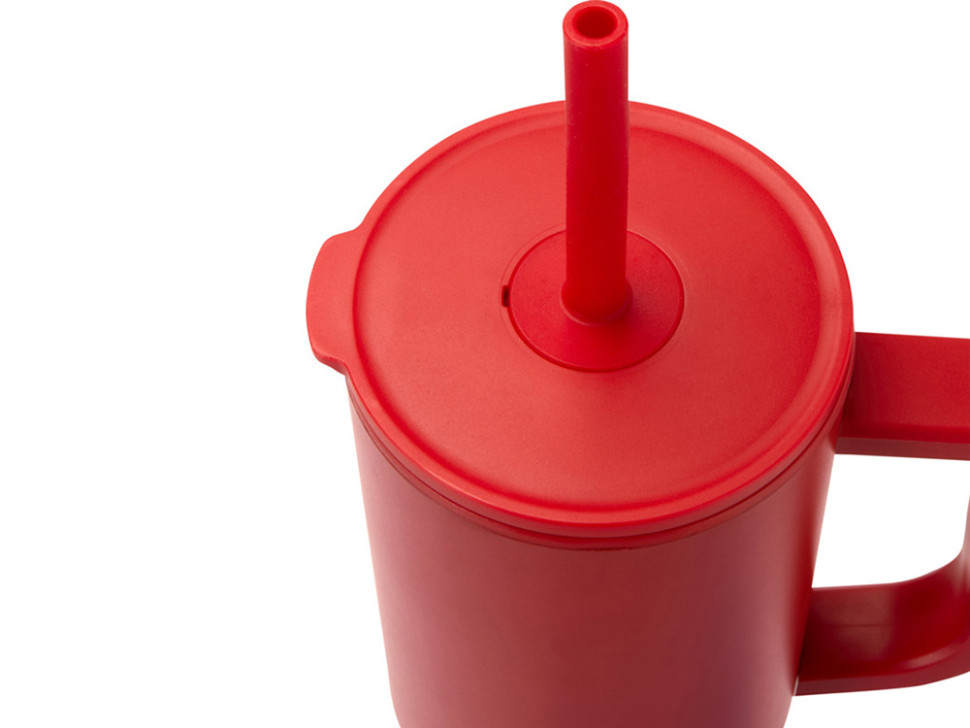 Герметичная термокружка Brady с силиконовой трубочкой, переработанная сталь, 900 мл