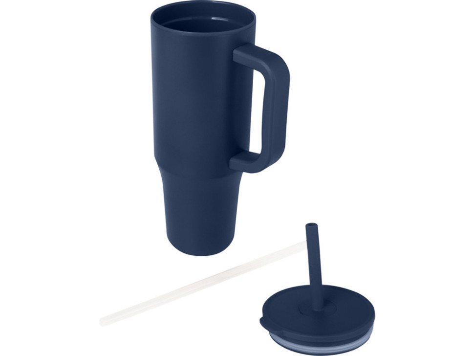 Герметичная термокружка Brady с силиконовой трубочкой, переработанная сталь, 900 мл