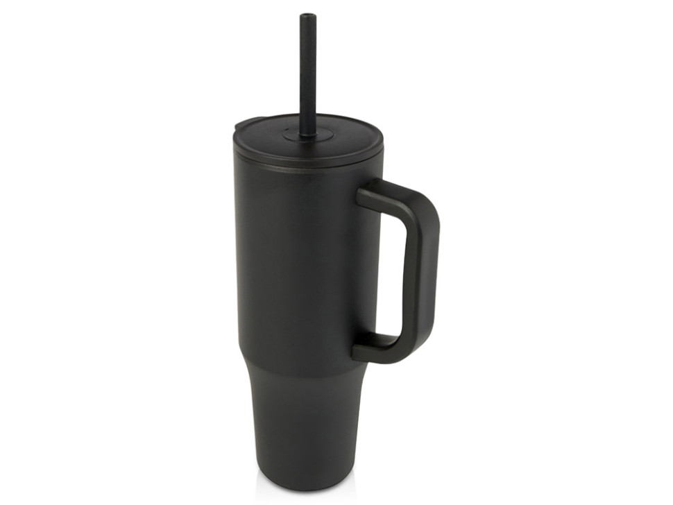 Герметичная термокружка Brady с силиконовой трубочкой, переработанная сталь, 900 мл