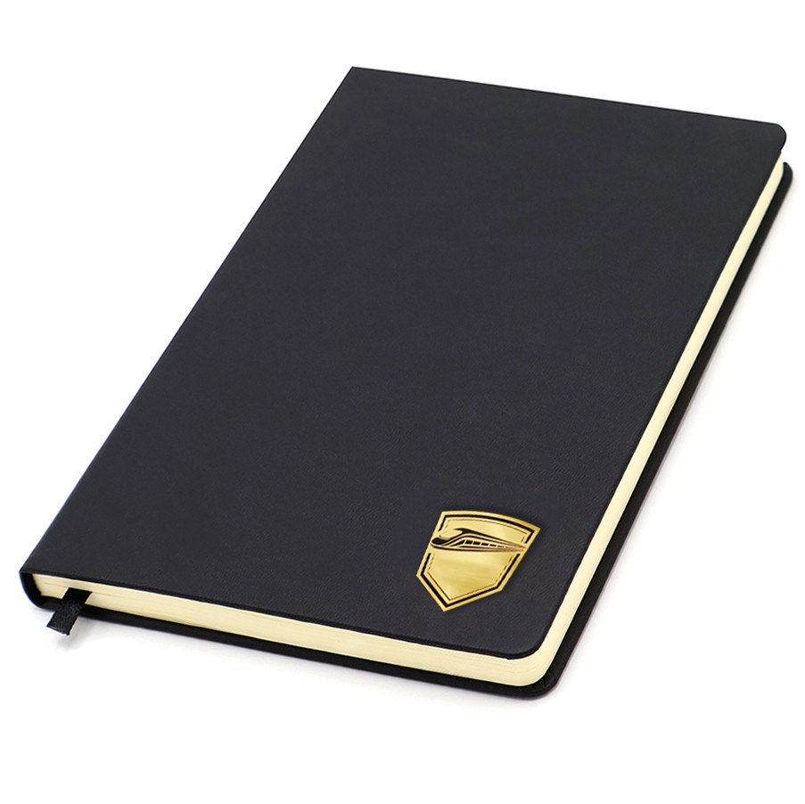 Ежедневник с шильдом-наклейкой - поезд, черный