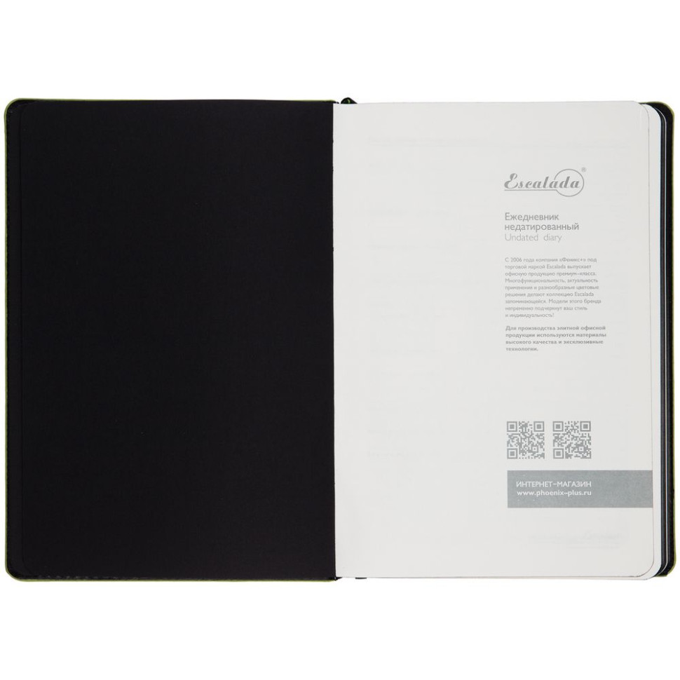 Ежедневник Alanis, недатированный, черный с зеленым Ежедневник Alanis, недатированный, черный с зеленым