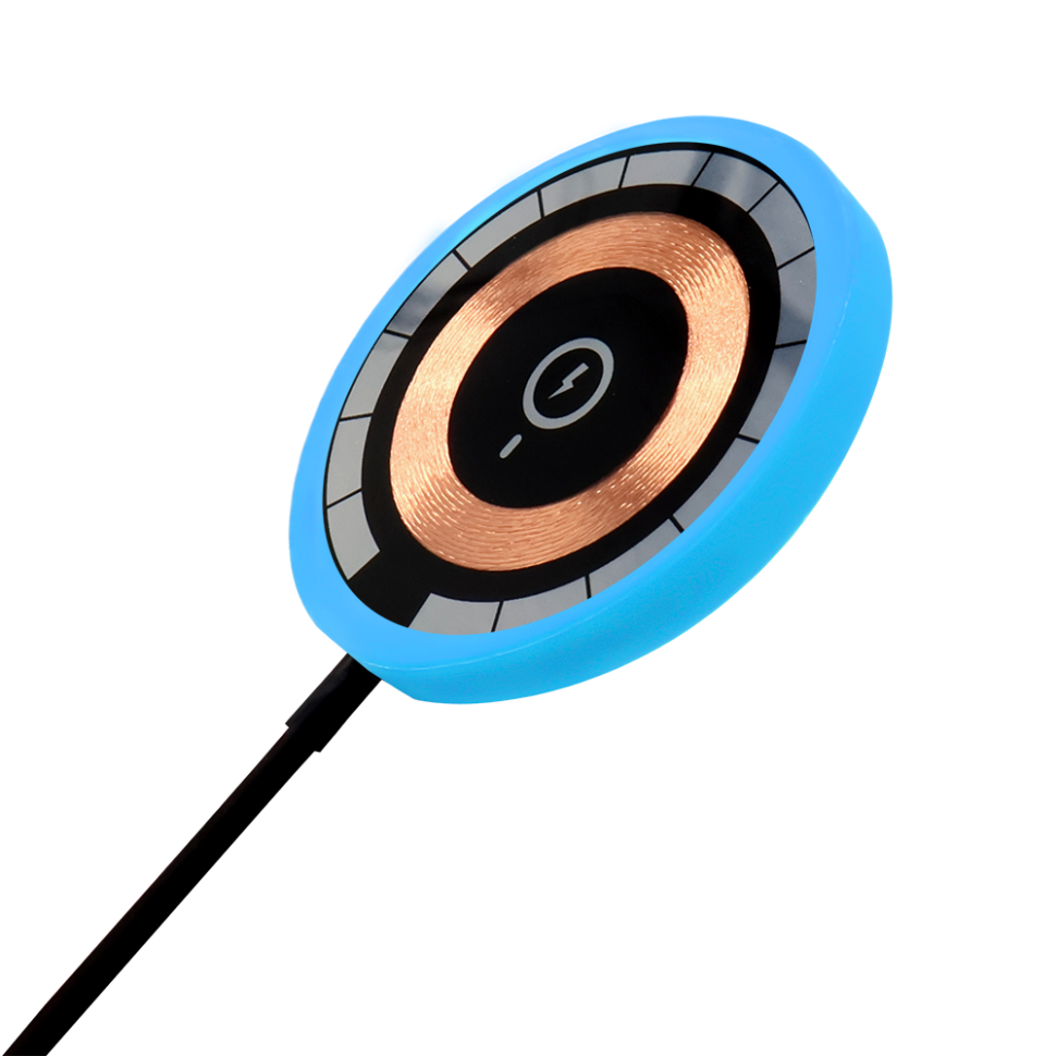 Беспроводное магнитное зарядное устройство Aphia 15W To Go, черный/голубой