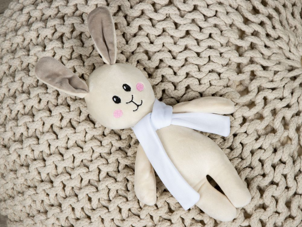 Мягкая игрушка Beastie Toys, заяц с белым шарфом Мягкая игрушка Beastie Toys, заяц с белым шарфом