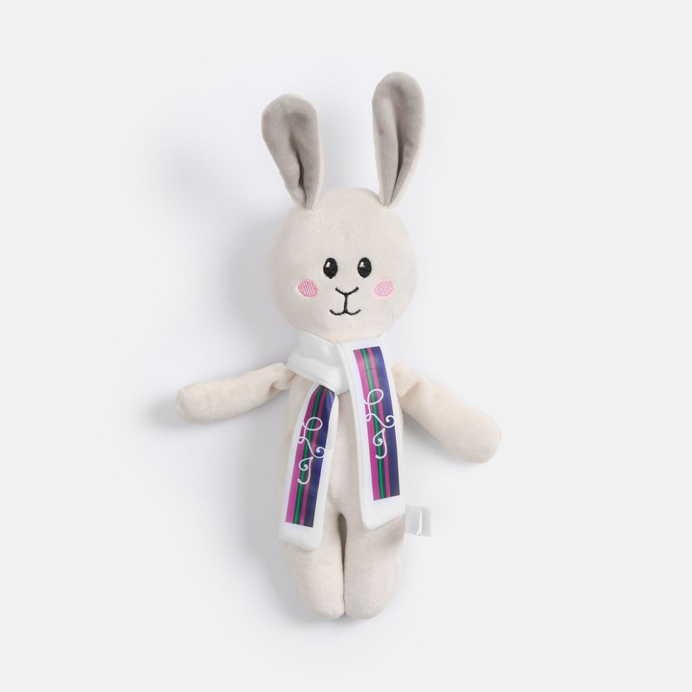 Мягкая игрушка Beastie Toys, заяц с белым шарфом