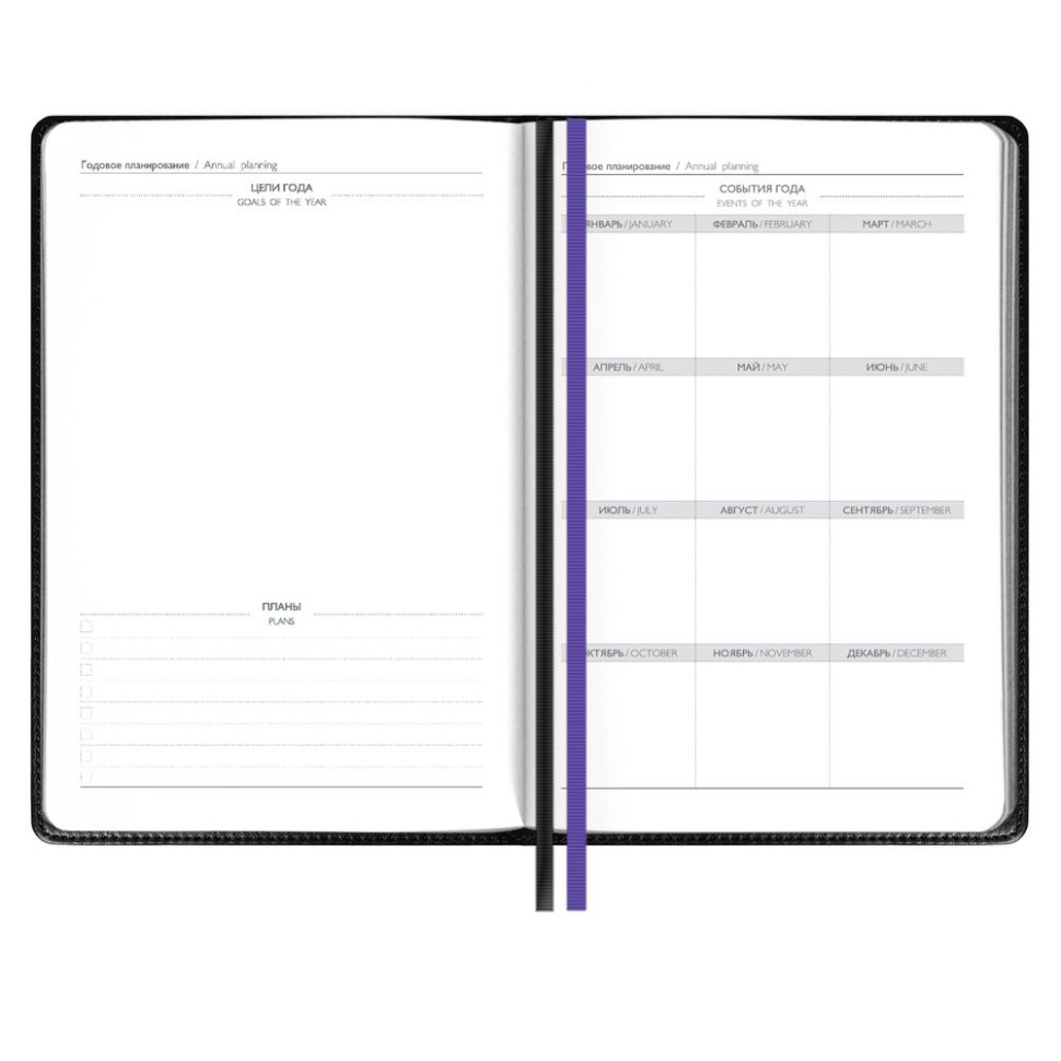 Ежедневник Alanis, недатированный, черный с фиолетовым Ежедневник Alanis, недатированный, черный с фиолетовым