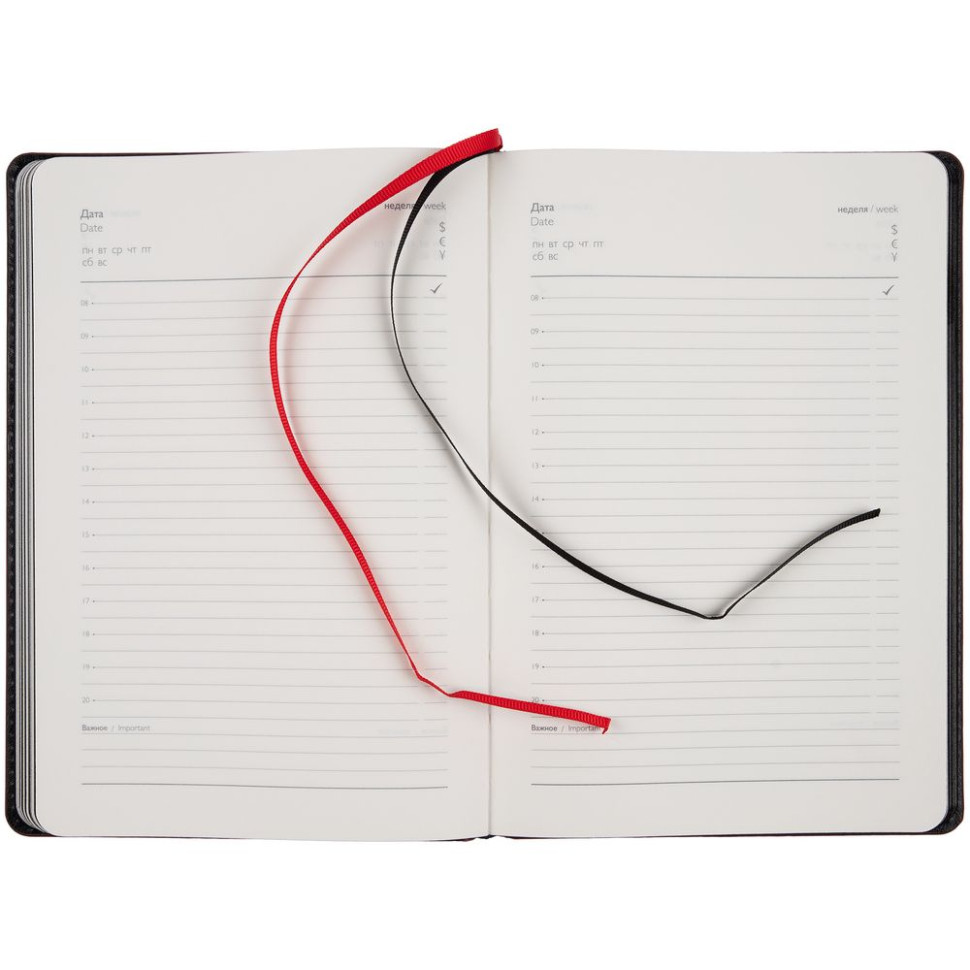 Ежедневник Alanis, недатированный, черный с красным Ежедневник Alanis, недатированный, черный с красным