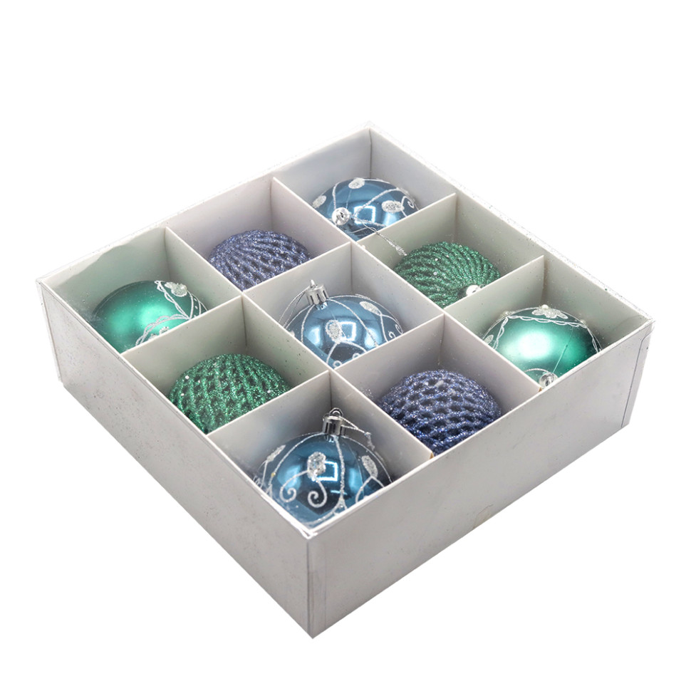 Набор новогодних пластиковых шаров №4 (9 шт.) Набор новогодних пластиковых шаров №4 (9 шт.)