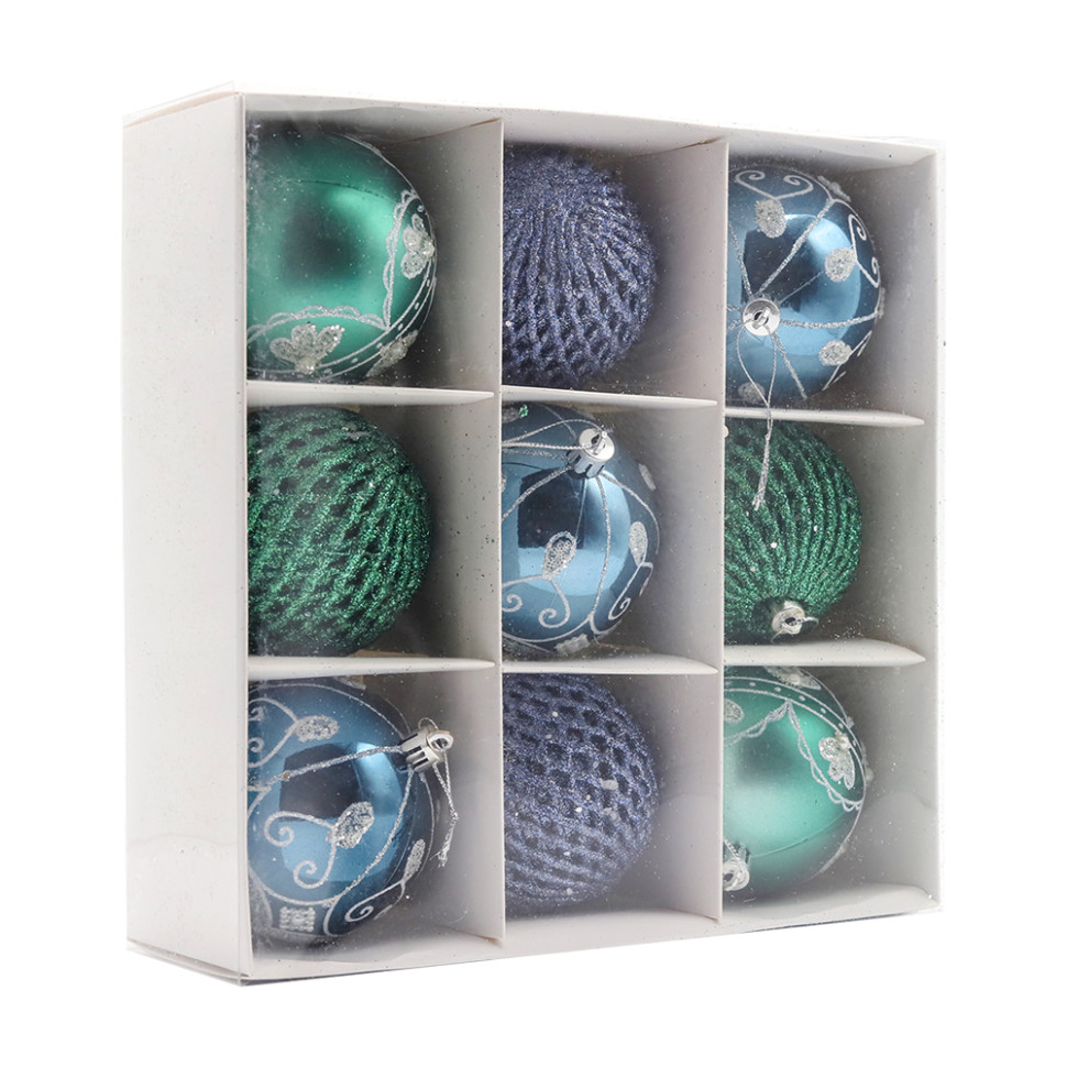 Набор новогодних пластиковых шаров №4 (9 шт.) Набор новогодних пластиковых шаров №4 (9 шт.)