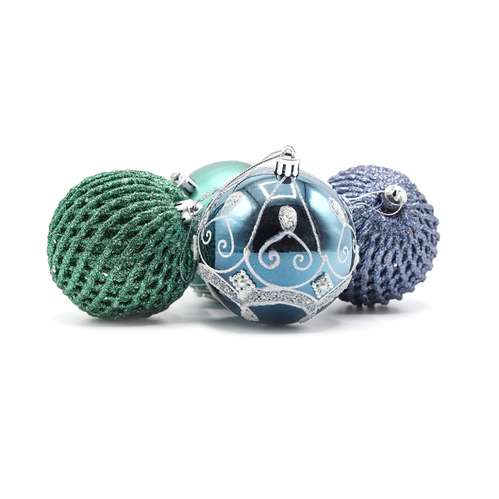 Набор новогодних пластиковых шаров №4 (9 шт.) Набор новогодних пластиковых шаров №4 (9 шт.)